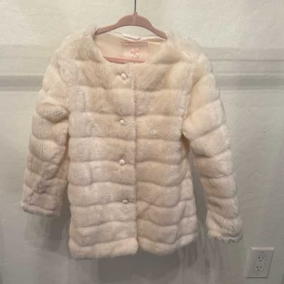 Janie and Jack Other - Janie and Jack Cream Faux Fur Puffer Jacket